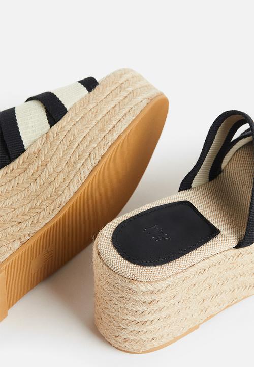 H&M - Wedge-heeled espadrilles - Black Striped