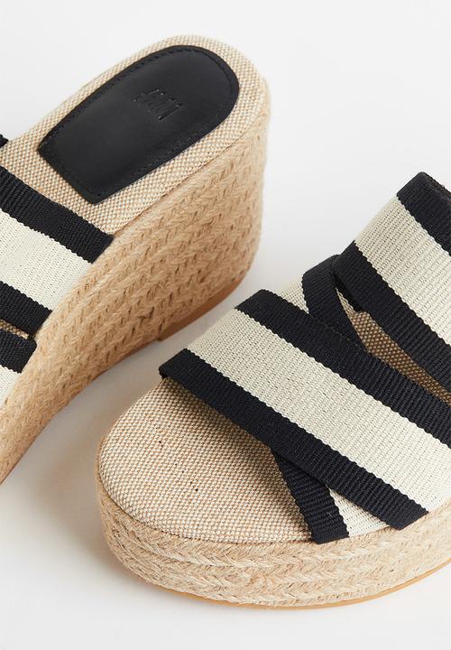 H&M - Wedge-heeled espadrilles - Black Striped