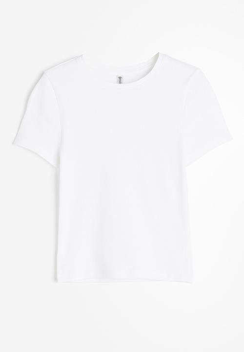 H&M - Ribbed t-shirt - white