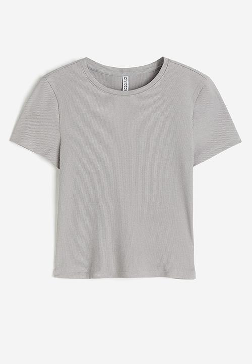 H&M - Ribbed t-shirt - grey