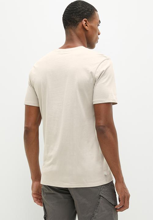 urban° - Mens urban core chest badge tee short sleeve - silver cloud