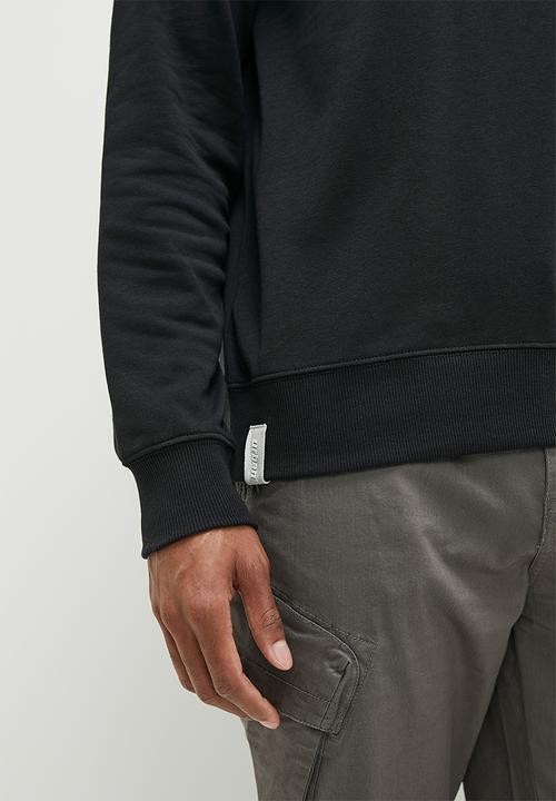 urban° - Mens urban unbrushed fleece sweater pull over - jet black