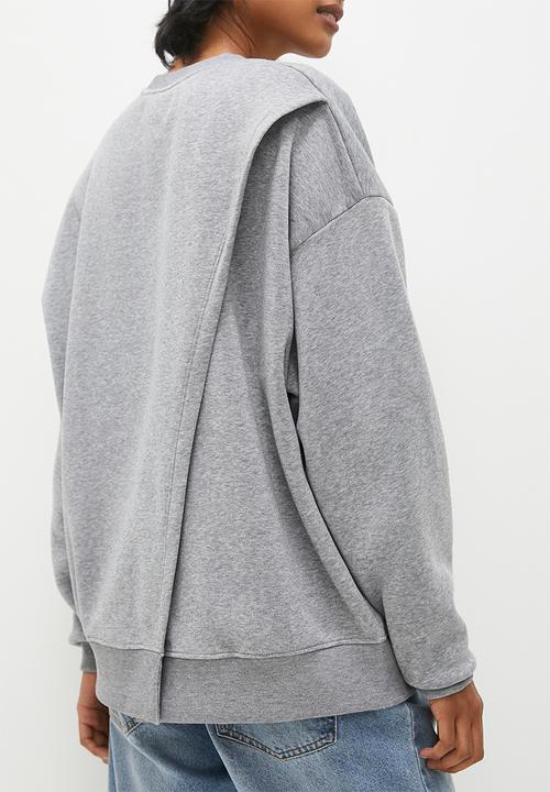 Superbalist - Crew wrap over back sweat - grey 
