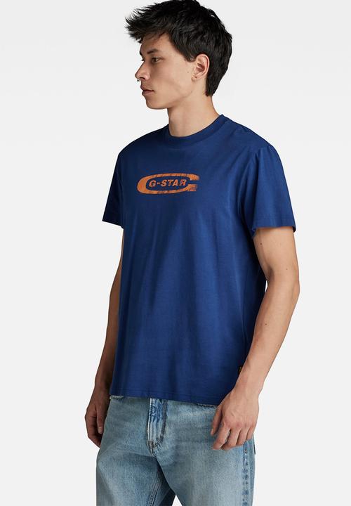 G-STAR - Distressed old school logo r t Compact jersey o  - imperial blue