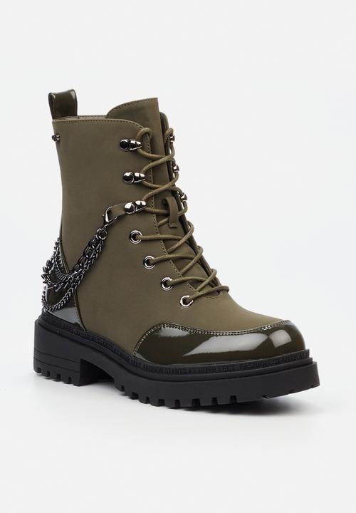 Miss Black - Cure 1 military boot - olive