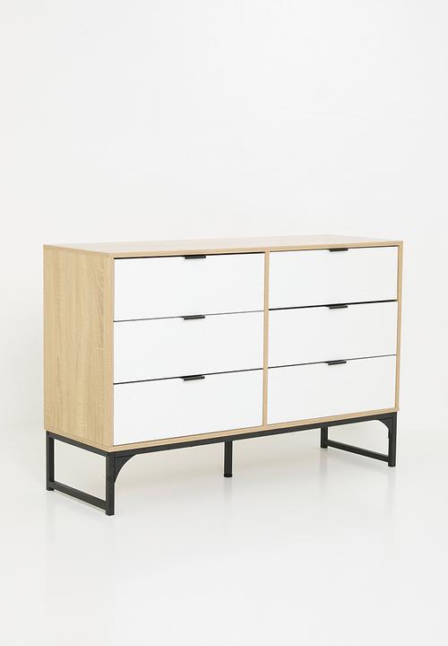 Sixth Floor - Arlo 6 drawer storage - white