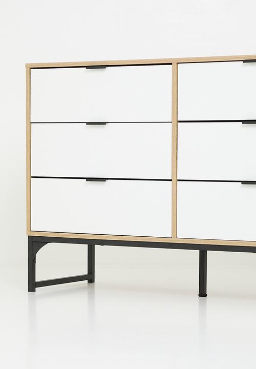 Sixth Floor - Arlo 6 drawer storage - white