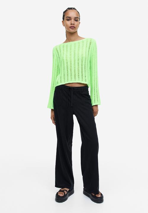 H&M - Ladder stitch-look jumper - lime green