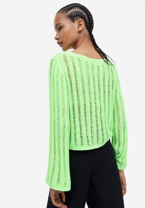 H&M - Ladder stitch-look jumper - lime green