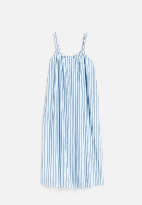 H&M - Oversized jersey dress - white blue striped