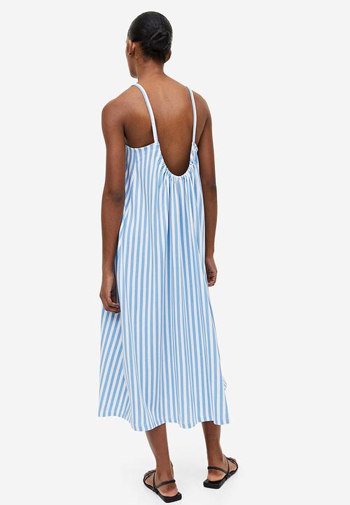 H&M - Oversized jersey dress - white blue striped
