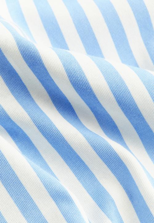 H&M - Oversized jersey dress - white blue striped