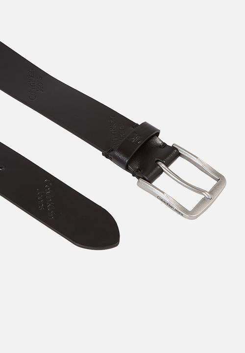Calvin Klein - Fl cl ro lthr aop belt 35mm - black
