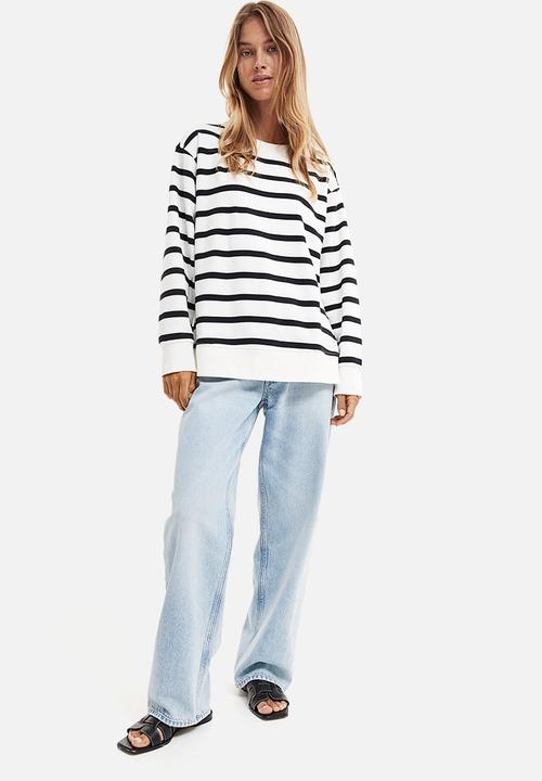 H&M - Mama before & after maternity/nursing sweatshirt - White Striped