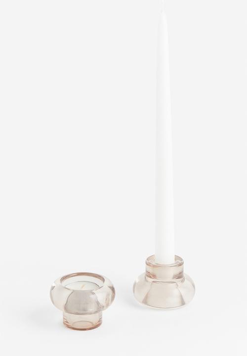 H&M - Glass candle holder - beige