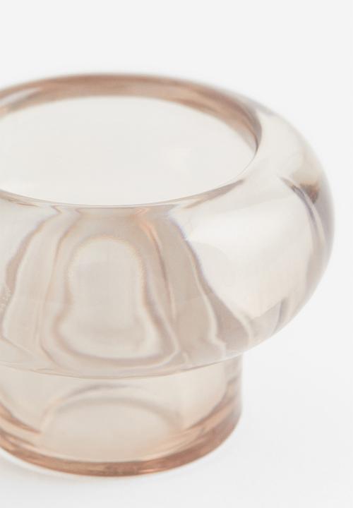 H&M - Glass candle holder - beige