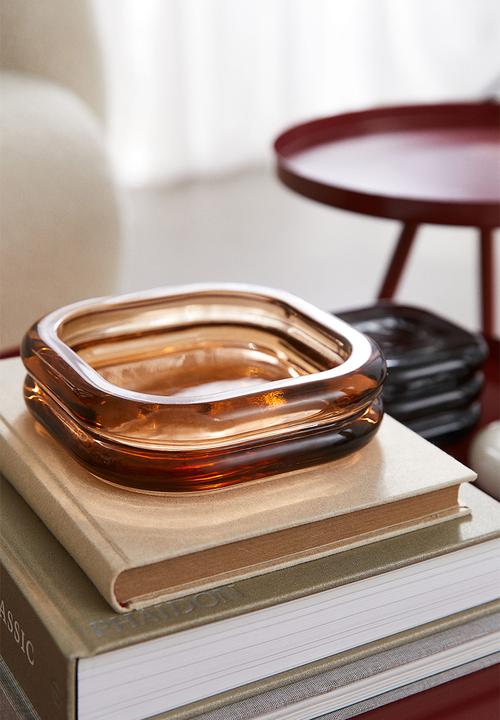 H&M - Glass tray - brown