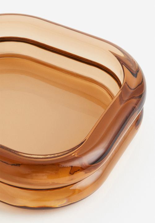 H&M - Glass tray - brown