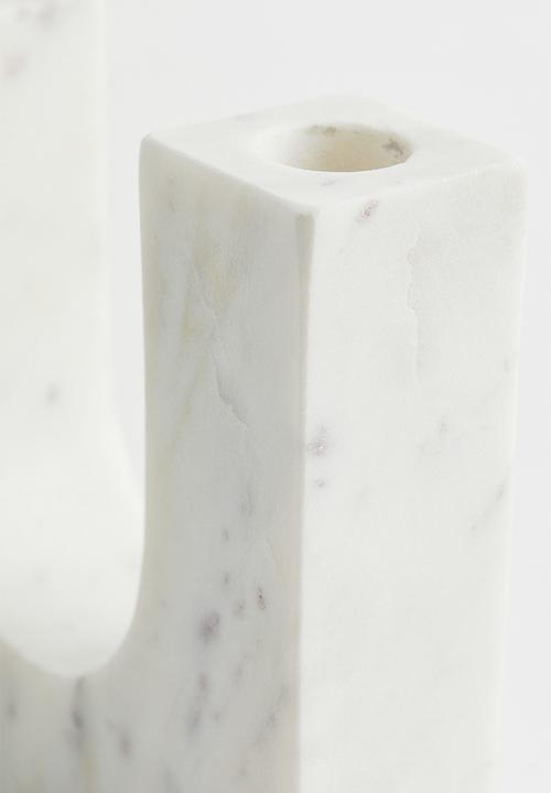 H&M - Marble candlestick - white