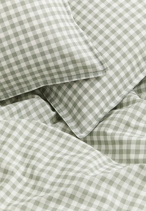 H&M - Patterned double/king size duvet cover set - green