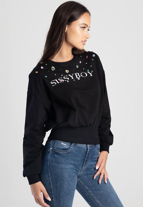 SISSY BOY - Logo Sweat Top With Colorful Bling - Black