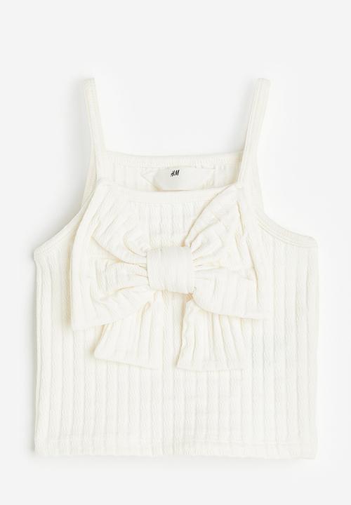 H&M - Bow-detail strappy top - white