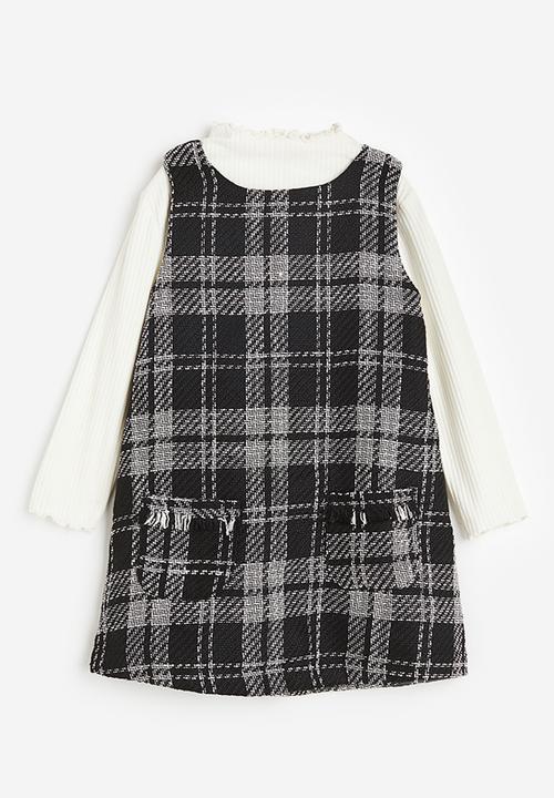 H&M - 2-Piece top and dress set - Black Check
