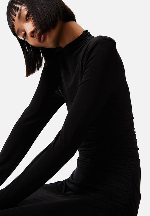 H&M - Draped jersey dress - black
