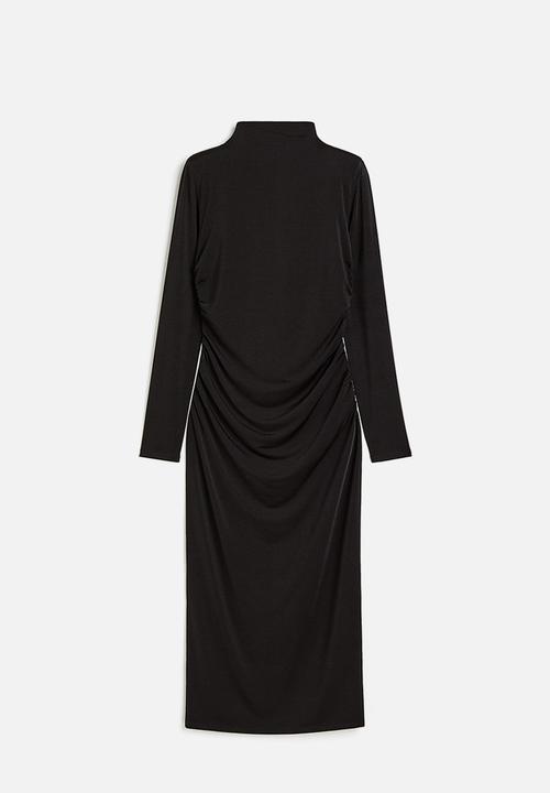 H&M - Draped jersey dress - black
