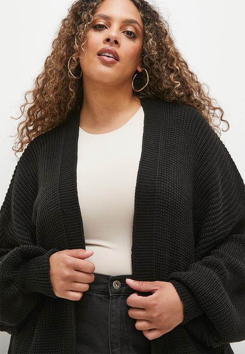 Glamorous - Plus Longer Length Cardigan - Black