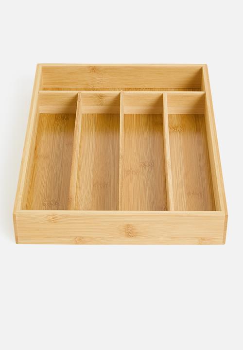 Storage Solutions - Bamboo cutlery organiser - natural