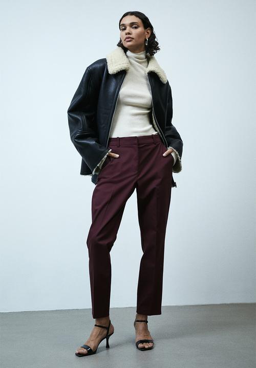 H&M - Cigarette trousers - burgundy