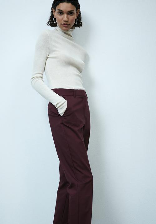 H&M - Cigarette trousers - burgundy