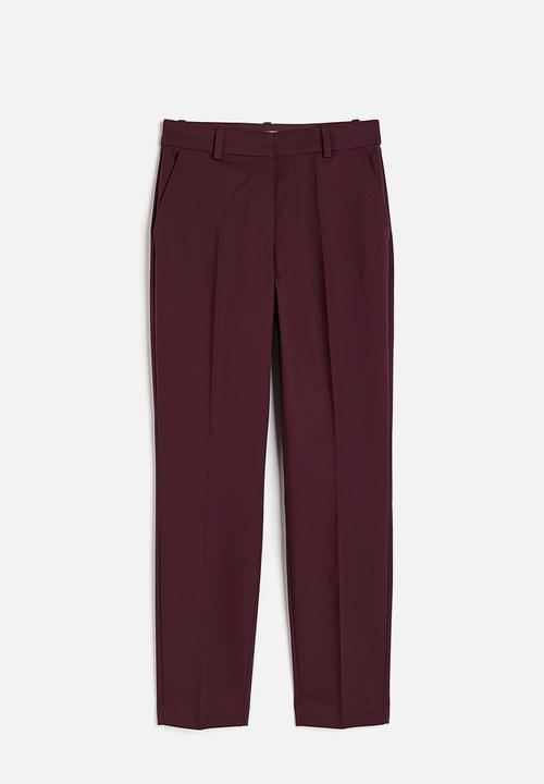 H&M - Cigarette trousers - burgundy