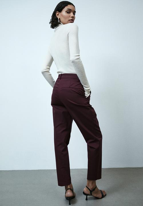 H&M - Cigarette trousers - burgundy