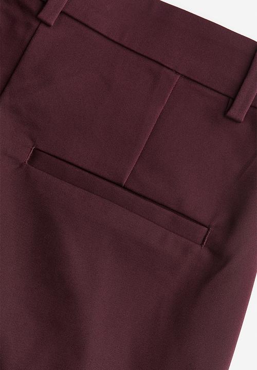 H&M - Cigarette trousers - burgundy