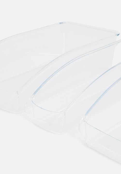 Excellent Houseware - Fridge organizer set of 3 - clear