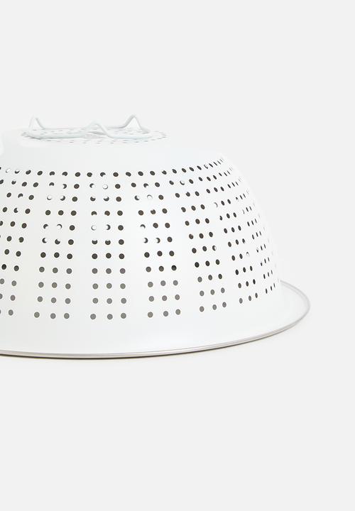 Excellent Houseware - Vevo stainless steel colander- White