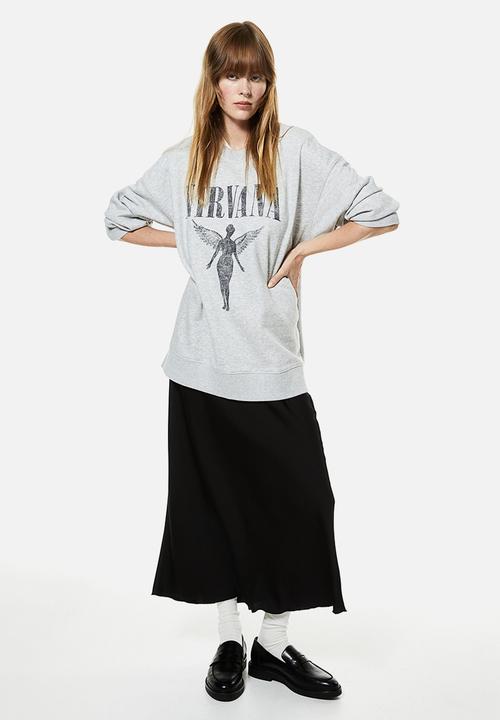 H&M - Oversized sweatshirt - Light grey marl Nirvana