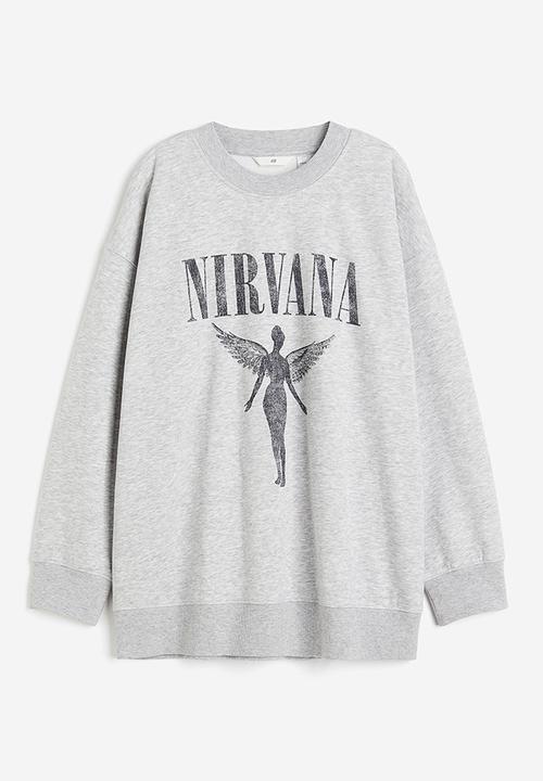 H&M - Oversized sweatshirt - Light grey marl Nirvana