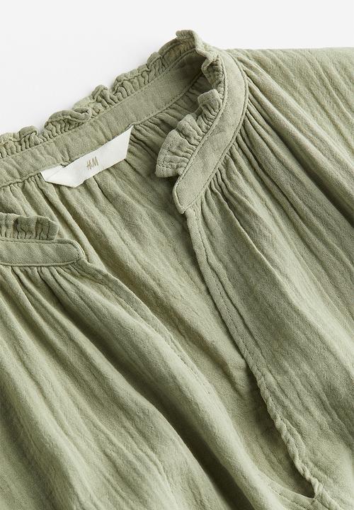 H&M - Muslin dress - Light khaki green