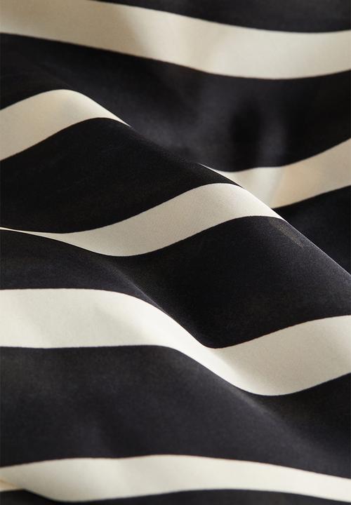 H&M - One-shoulder blouse - black/striped