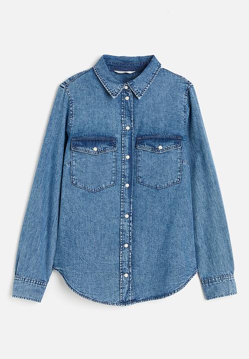 H&M - Slim-fit denim shirt - denim blue
