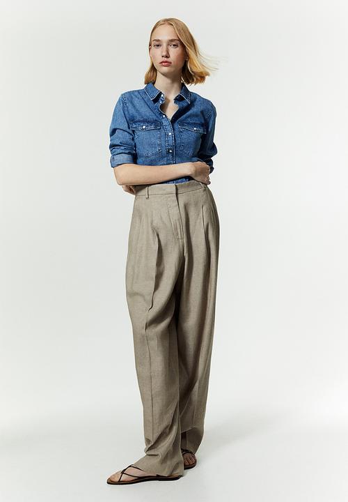 H&M - Slim-fit denim shirt - denim blue