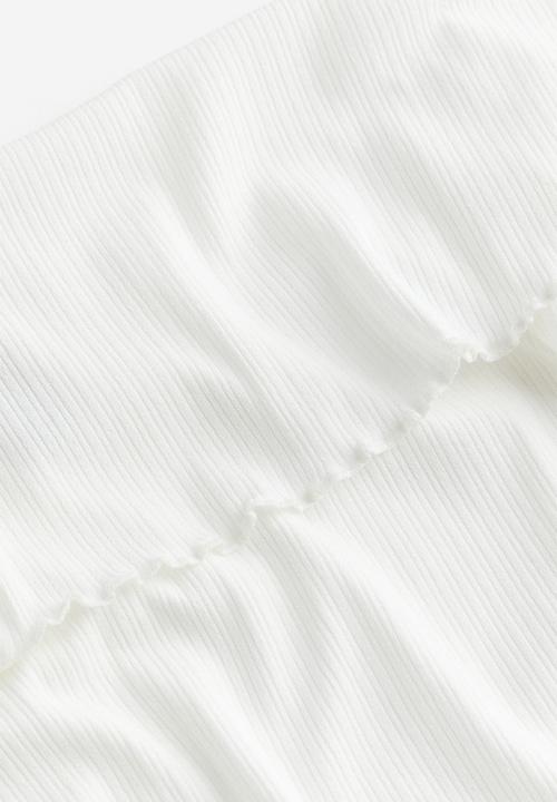 H&M - Ribbed off-the-shoulder top - cream