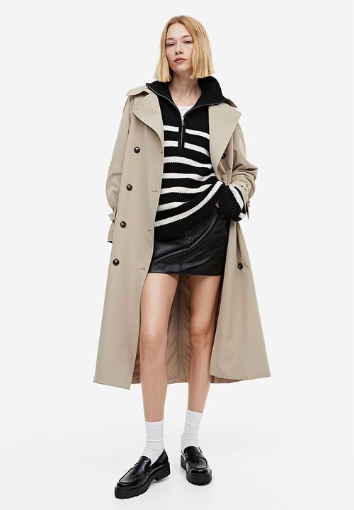 H&M - Rib-knit half-zip jumper - black