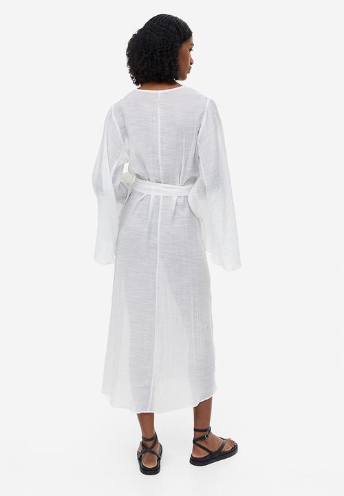 H&M - Long wrap dress - white