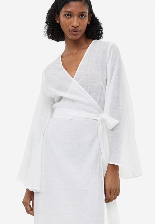 H&M - Long wrap dress - white