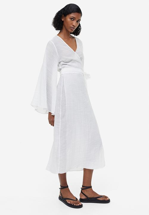 H&M - Long wrap dress - white