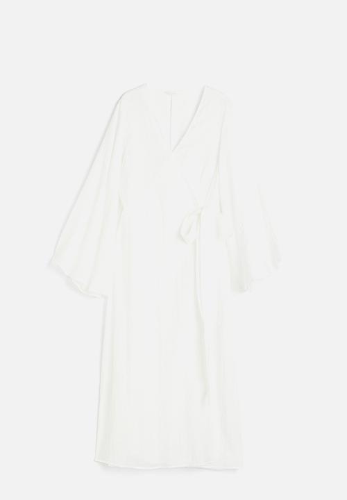 H&M - Long wrap dress - white